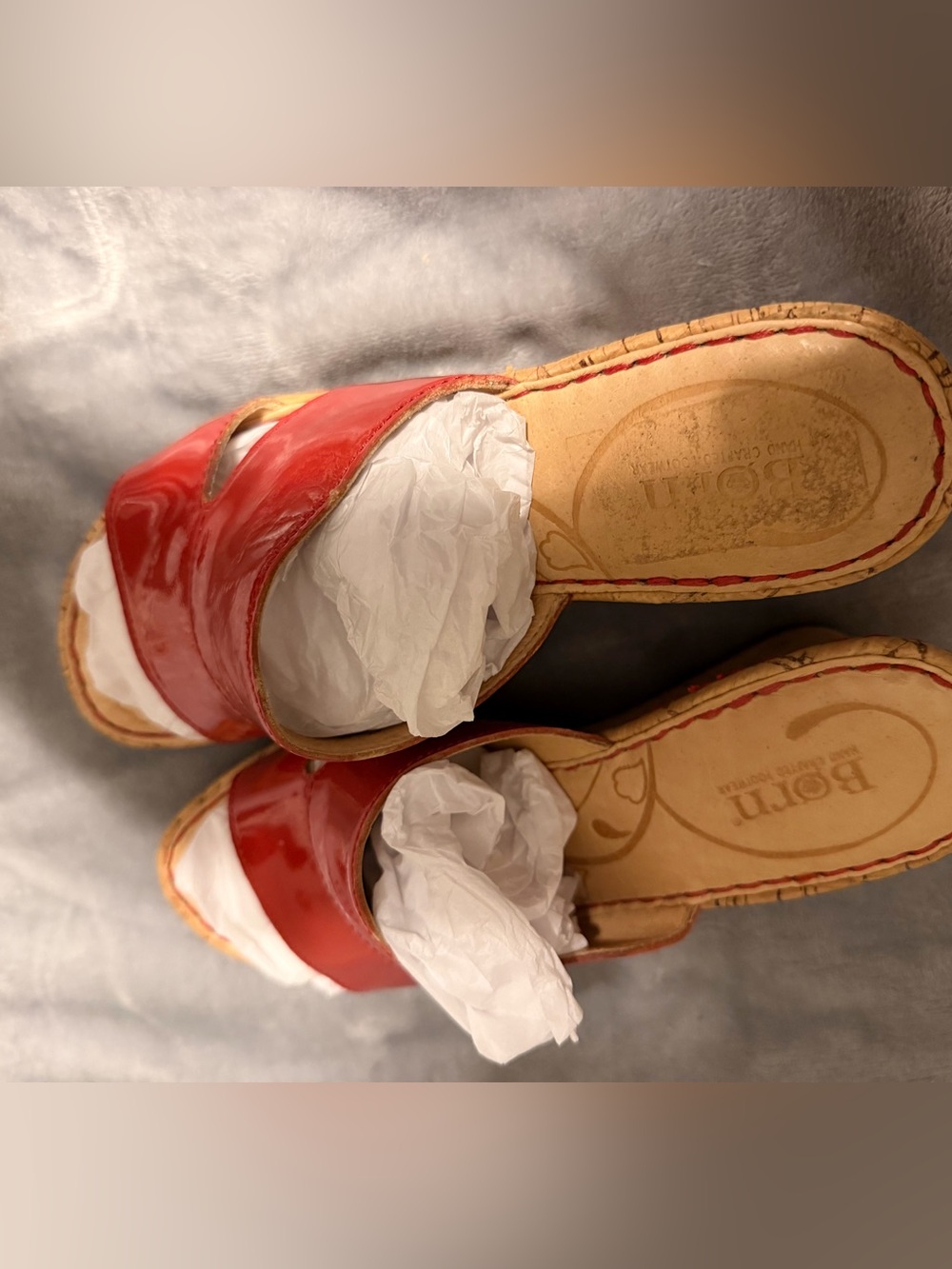 Born Red Patent Leather Slide Mules